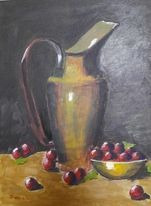 Kancsó gyümölcsökkel akril festmény (30x40 cm)