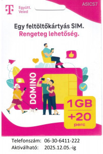 ÚJ!!! Telekom-os Domino normál-micro-nano SIM kártya Új!!!