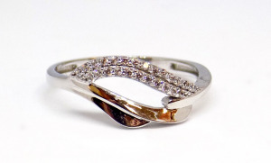 Fehér arany köves gyűrű (ZAL-Au 105861)