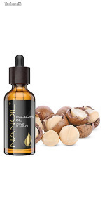 Nanoil Macadamia Oil - Szerves makadámia olaj arc-, bőr- és hajápoláshoz, 50 ml