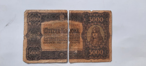 5000 korona 1923 repedt - 1 Ft.NMÁ!