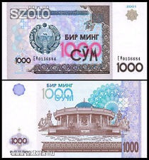 Üzbegisztán 1000 Szum bankjegy (UNC) 2001