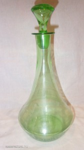 Antik zöld dugós italos üveg palack