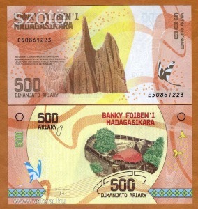 Madagaszkár 500 Ariary bankjegy (UNC) 2017