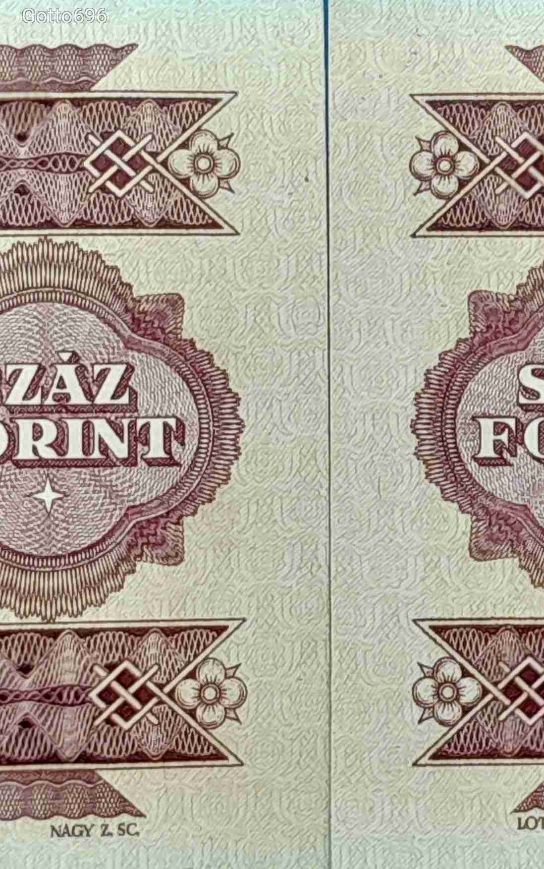 2 db 1984 -es 100 Forint sorszámkövető bankók fordított hátlappal Ritkábbak!! F (L2313)