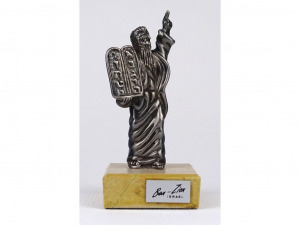 1Q238 Jelzett 925-ös ezüst Mózes szobor talapzaton 11.5 cm