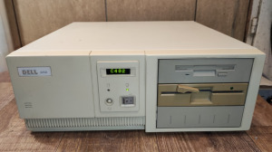 RETRO PC komplett gép - DELL 325D - 386 - 386DX-25 - DOS - WIN - 360K FLOPPY - hibátlan ritka - 1991