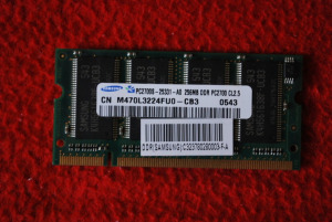 SAMSUNG APPLE M470L3224FU0-CB3 256MB PC2700S DDR LAPTOP 200-PIN SO-DIMM RAM