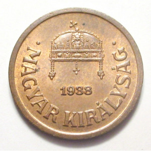 Magyarország, 2 fillér 1938 aUNC+
