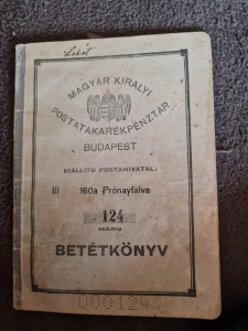 Magyar Királyi Postatakarékpénztár betétkönyv 1926
