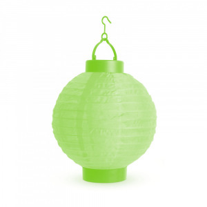 Lampion -LED-es - 20 cm - zöld