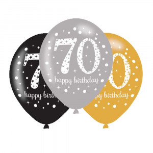 70 éves Happy Birthday  léggömb lufi 6 db-os
