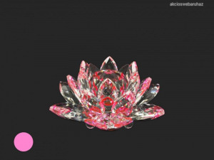 Lótusz kristály/50 rózsaszín 12x6cm 01217