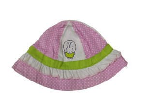 48 cm-es fejre rózsaszín pöttyös nyári kalap - Miffy