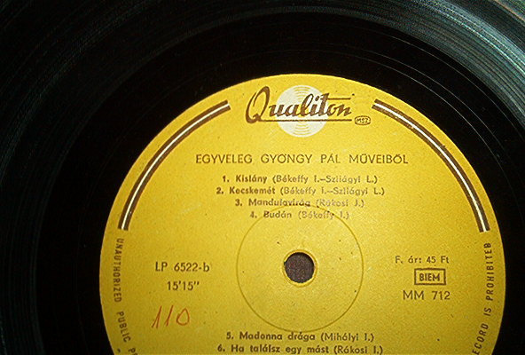 Egyveleg Gyöngy Pál műveiből LP