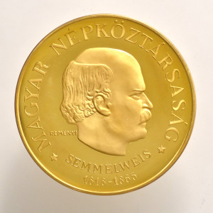 1968 Semmelweis arany 1000 forint  (84,104g/ 0.900 arany, 55 mm!)    ( PAP444 ) PP
