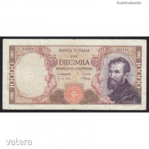Olaszország, 10000 lire 1968 F