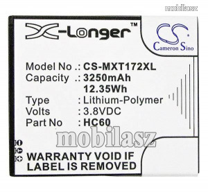 Akku 3250 mAh LI-Polymer (HC60 / SNN5979A kompatibilis) - Motorola Moto C Plus (XT1723) - CS-MXT1...