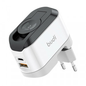Budi 330WE vezeték nélküli fali töltő , USB-C, 20W (fekete és fehér) Kép