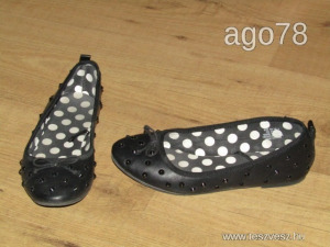 H&M szegecses fekete balerina cipő 34-es