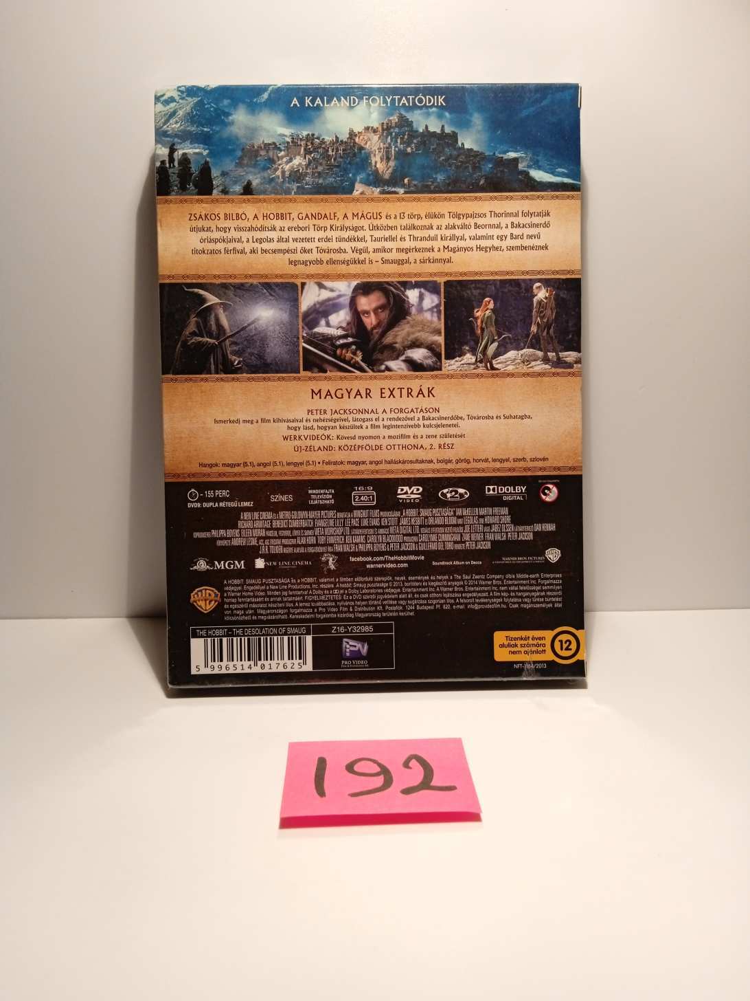 Új, fóliás DVD 192 A hobbit - Smaug pusztasága -Duplalemezes, o-ringes- Martin Freeman