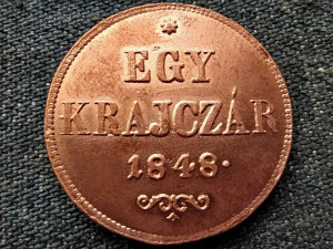 Szabadságharc 1 Krajcár 1848 EXTRA, KORONA ÁTÜT (id64834)