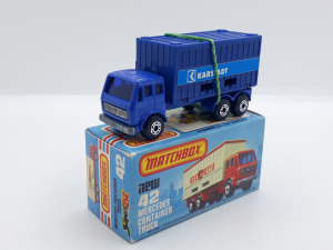 Matchbox Superfast. Mercedes Container Truck + Eredeti Doboz. Ritka Kék !!!!!!!!!