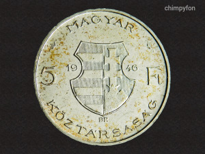 1946 Ezüst Kossuth 5 Forint! Vastag típus! Szép állapot! Ritka!