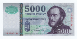 1999 5000 forint BK alacsony sorszám UNC - Ritka