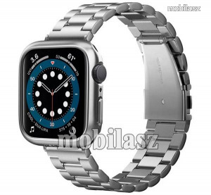 Apple Watch Series 4, 5, 6, SE 44mm, Spigen Thin Fit okosóra műanyag védőtok, Keret, Ezüst