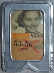 Fővárosi Villamosvasút FVV bérlet 1955-56