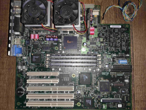 RETRO PC alkatrész - alaplap - DUAL PGA 370 -  PENTIUM III - DUAL CPU - 1266/512/133 - IBM SERVER