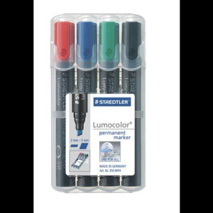 STAEDTLER Lumocolor 350 alkoholos marker 2-5 mm vágott 4 különböző szín (350 WP4) (350 WP4)