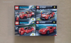 FERRARI -s 4 db bontatlan Speed Champions LEGO egyben : 75886 + 75899 + 75890 + 75908