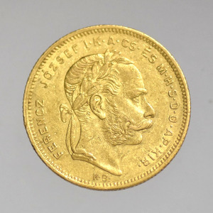 1872  Ferenc József  arany 8 Forint  -FIX649