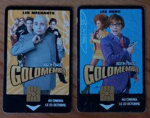 Austin Powers - Aranyszerszám telefonkártya 2 db