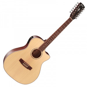 Cort - GA-MEDX-12-OP 12-húros akusztikus gitár elektronikával natúr ajándék hangoló
