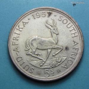 Dél-afrikai Köztársaság 1957 5 Shillings - II. Erzsébet