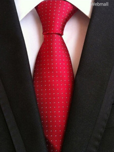 Bordó alapon fehér pöttyös nyakkendő