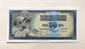 50 dínár Jugoszlávia 1981 hajtatlan UNC bankjegy