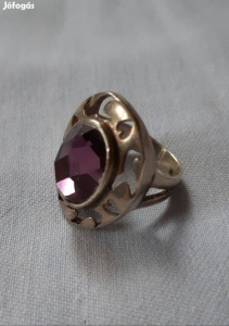 54 - es. Antik ezüst gyűrű, ametiszt kővel!