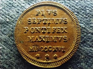 Pápai állam VII. Pius 1 Quattrino 1816 R  (id65107)