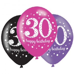 30 éves Happy Birthday  léggömb lufi 6 db-os