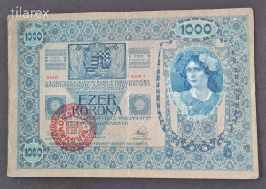 1000 Korona 1902 Magyarország felülbélyegzés!