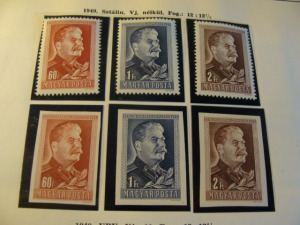 1949 Sztálin postatiszta** fogazott+vágott sor kat.ár 3800.-ft