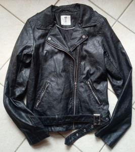 H&M műbőr motoros dzseki (S, 36)