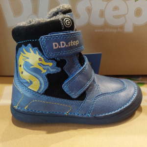 D.D. Step fiú bélelt világítós bőrcipő 26-31 - Bermuda Blue AKCIÓS!!!