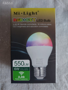 Mi-light E27 RGB + CCT okoségő, vezeték nélküli rádiósi vezérlésű 6W Kép