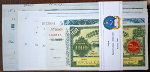 Angola 1000-50000 Reis Bankjegy sor 1909 Loanda MÁSOLAT