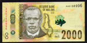 Malawi 2000 kwacha UNC 2016